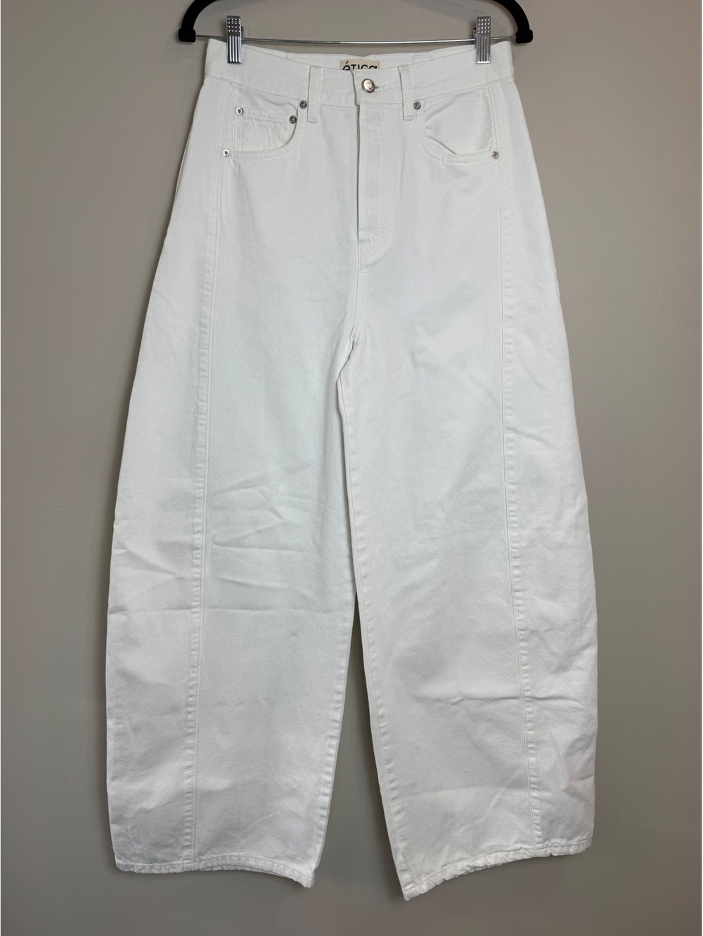 Etica Arden Wide leg barrel denim jeans vintage white NWT (for 30” waist) SZ 27